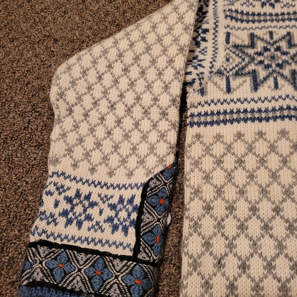 Dale Of Norway Pure Wool Blue Cream Cardigan Sweater - Picture 9 of 13